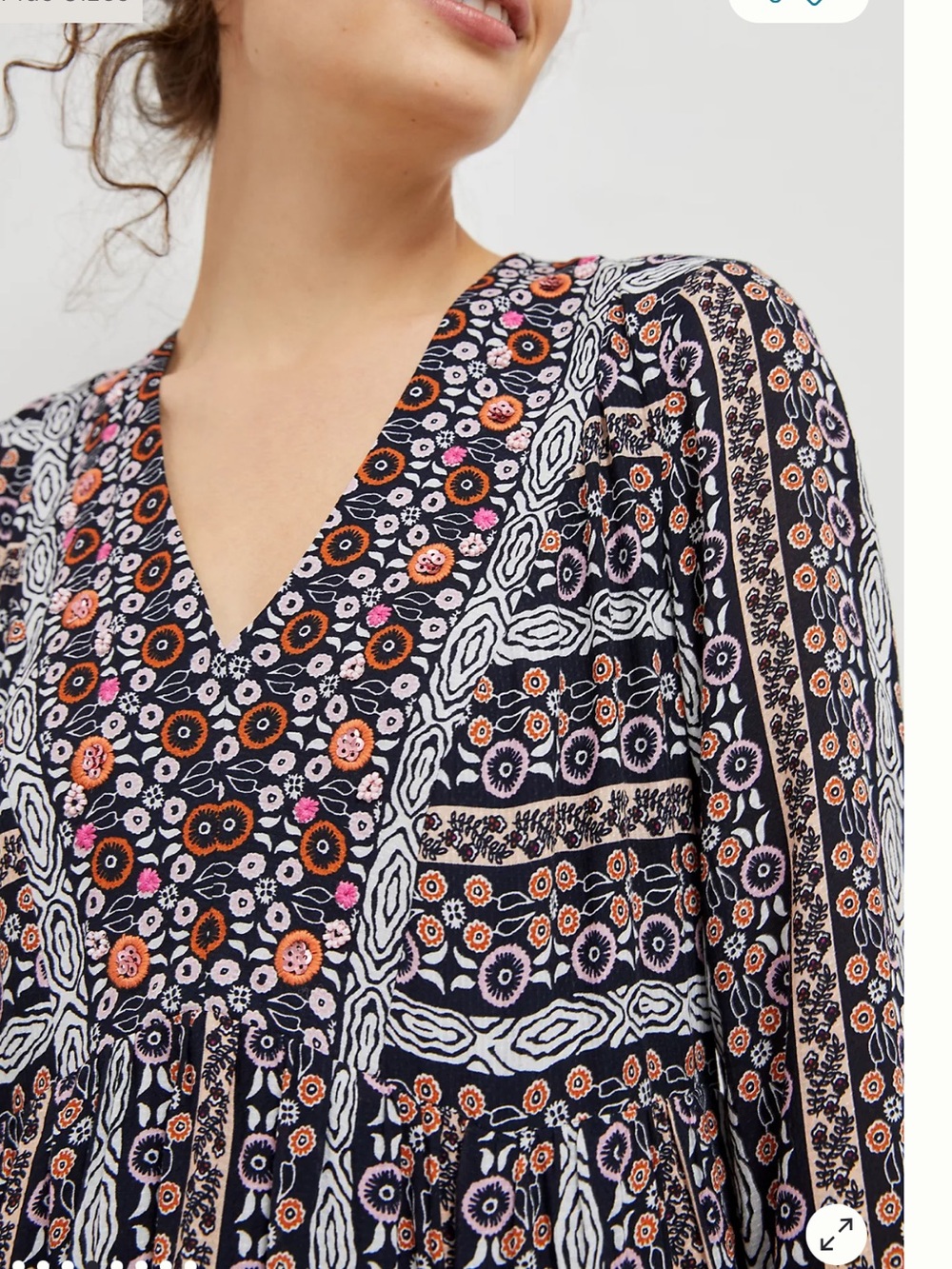 NWT Anthropologie Maeve BL Motif Embroidered V-Neck Dress Small
